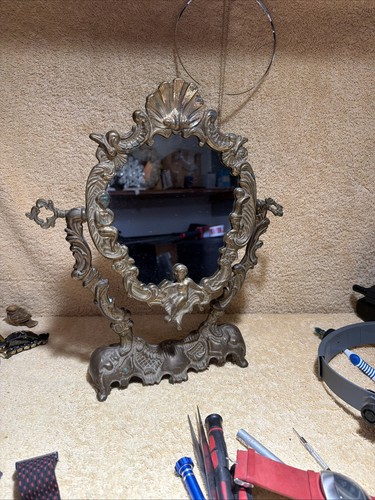 Antique brass ornate swivel - brass,